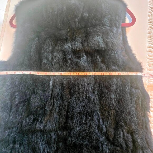 COCO+CARMEN Angora Fur Vest Women S/M Navy Lined full Zip Front Sleeveless - Picture 14 of 15